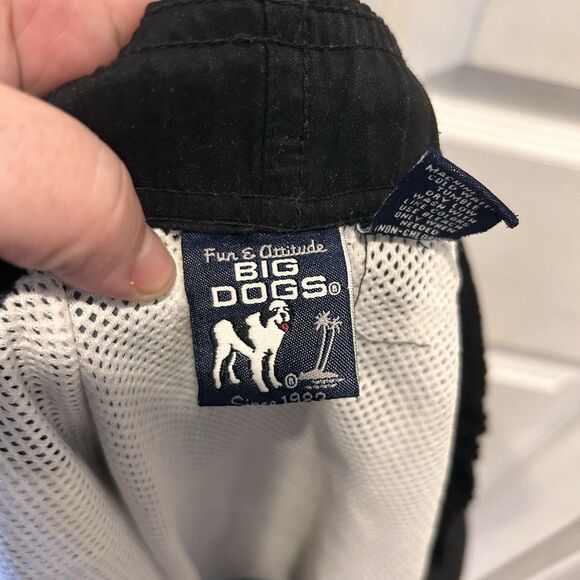 Vintage Y2k Big Dog Mens Board Shorts‎ Flames Black Size Large Baggy - Picture 9 of 10